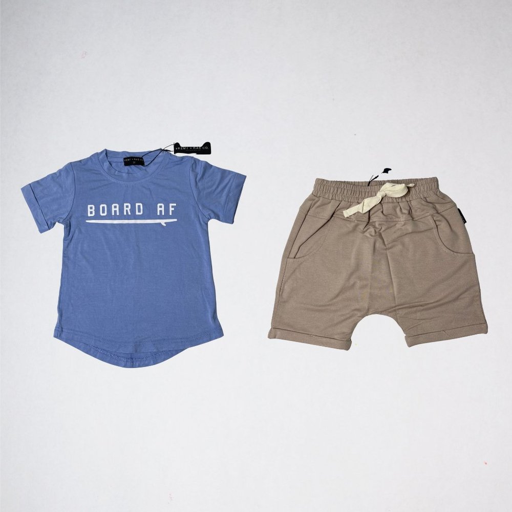 Bamboo Surfer Tee and Harem Shorts